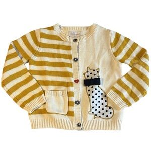 Savannah 18m Chunky Knit Cardigan Sweater with Whimsical Cat Design